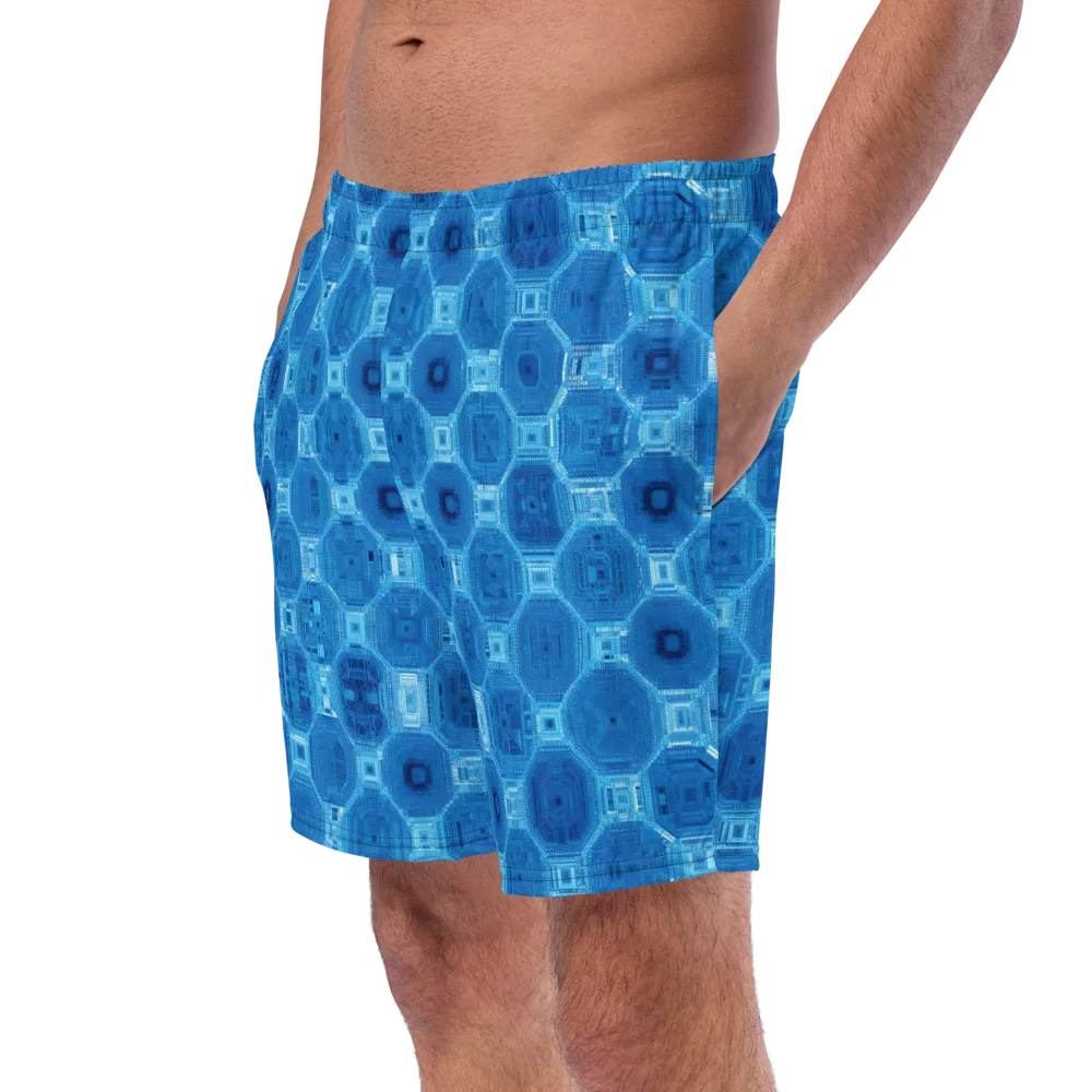 Cobalt Circuit on Swim Trunks — Left Front