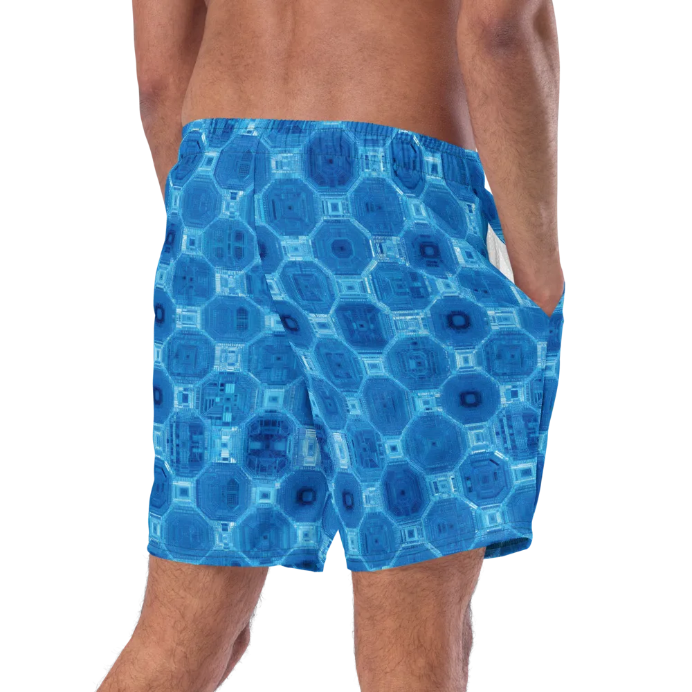 Cobalt Circuit on Swim Trunks — Right Back