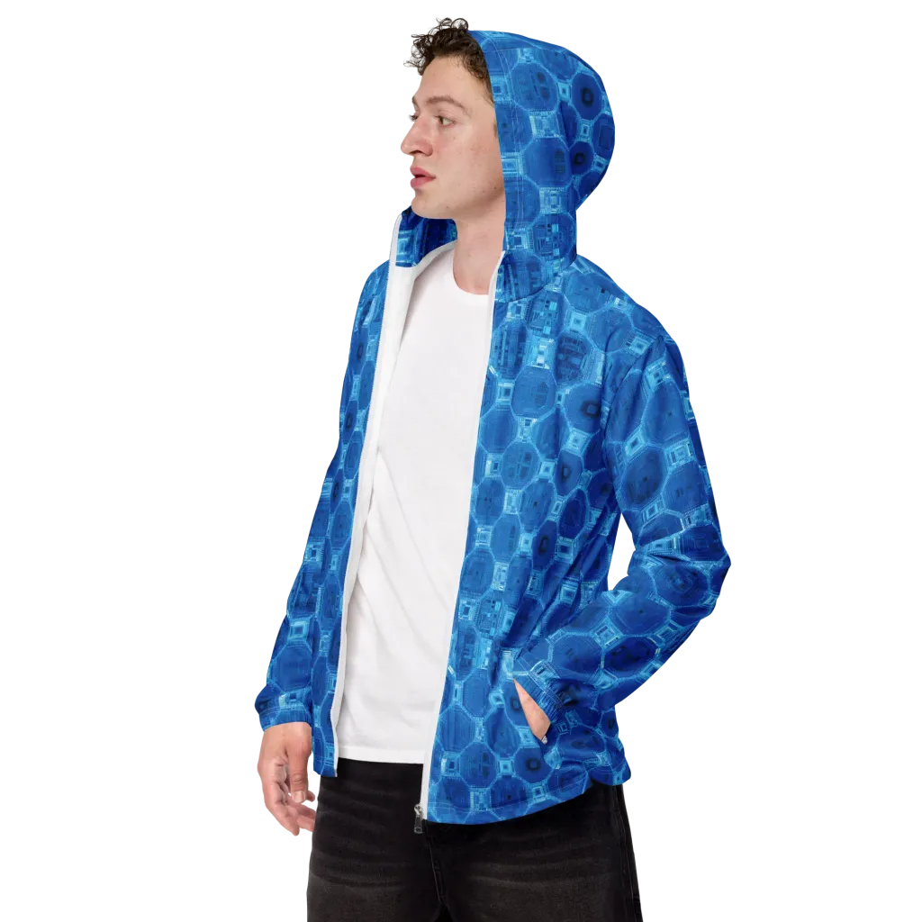 Cobalt Circuit on Men's Windbreaker — Left Front