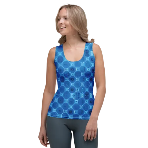 Cobalt Circuit on a Women's Tank Top
