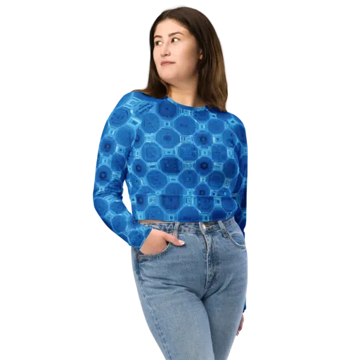 Cobalt Circuit on a Long Sleeve Crop Top