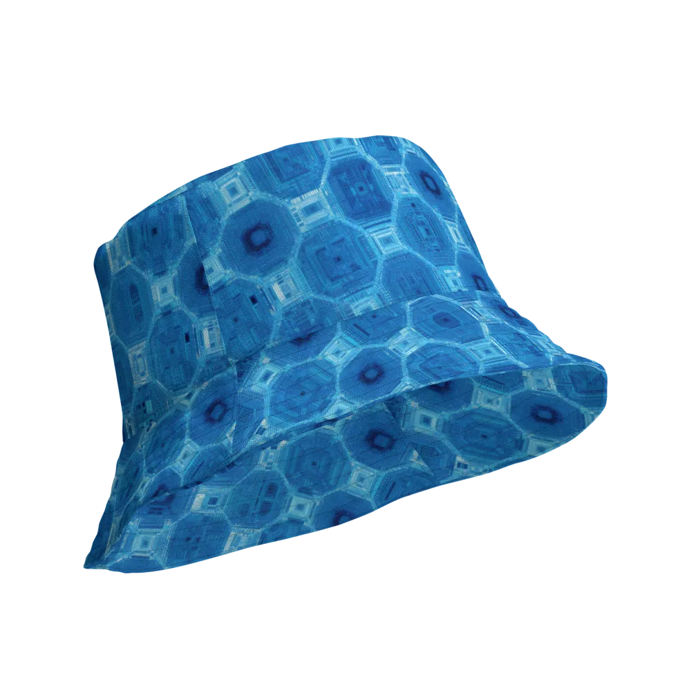 Cobalt Circuit on Reversible Bucket Hat — Product details Outside