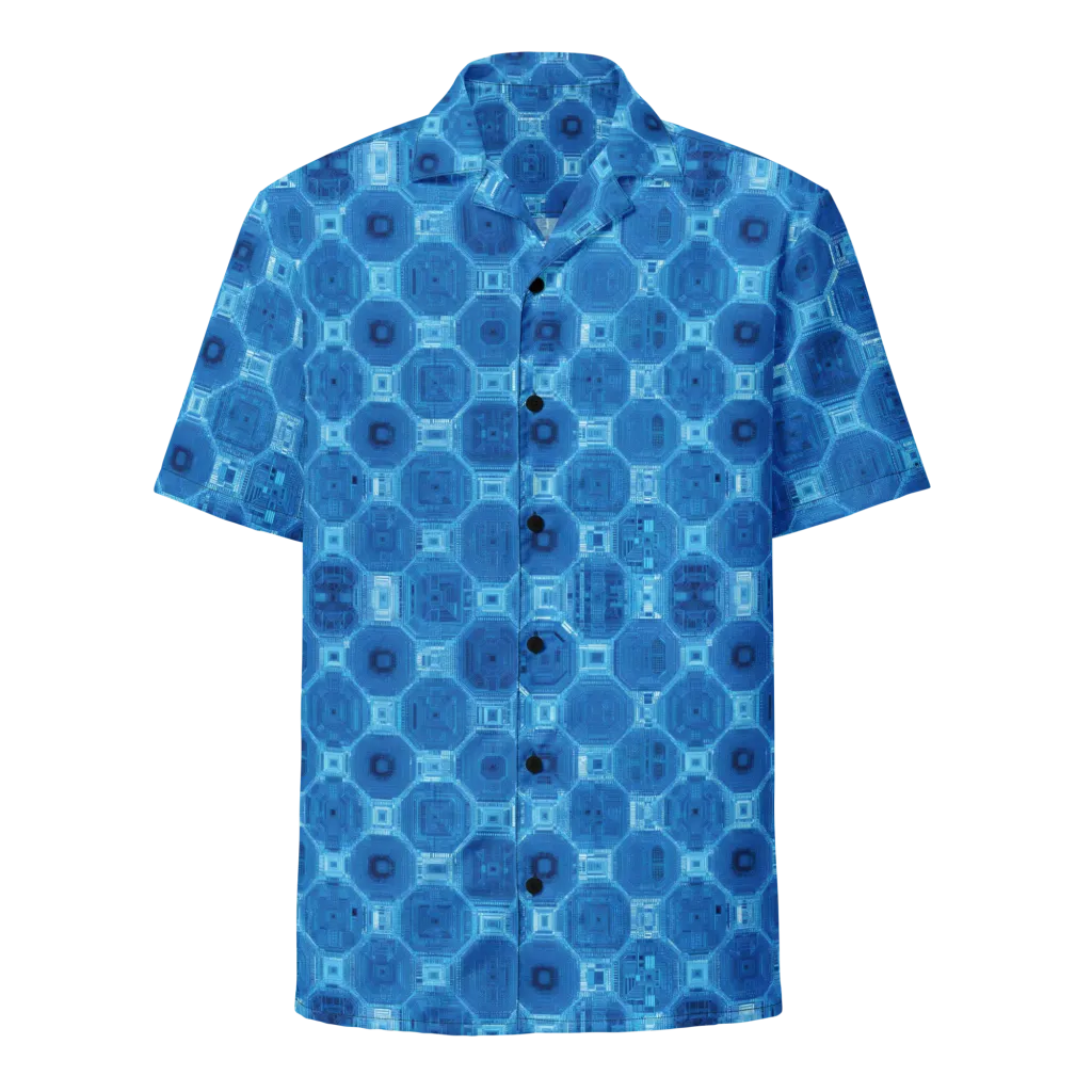 Cobalt Circuit on Button Shirt — Front