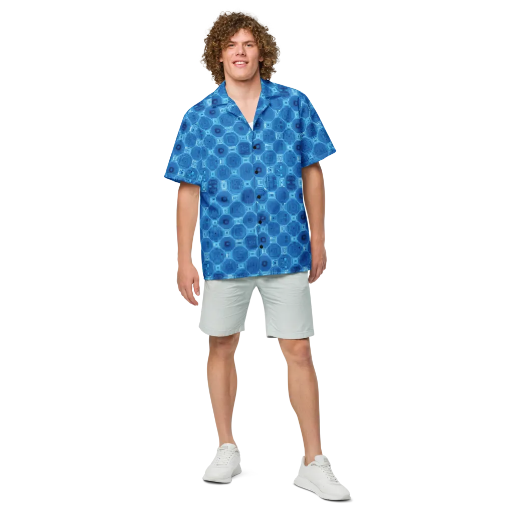 Cobalt Circuit on Button Shirt — Front
