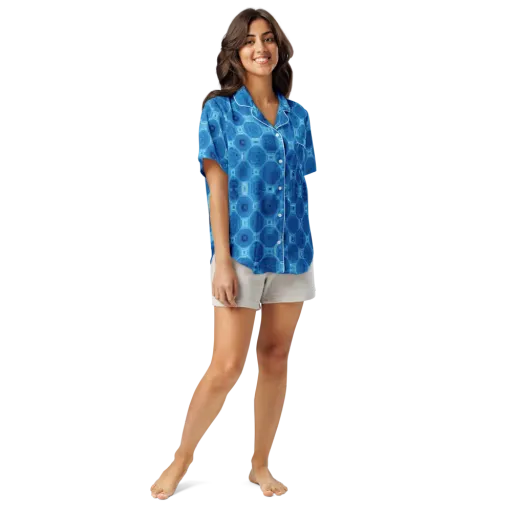 Cobalt Circuit on a Women's Short Sleeve Pajama Top