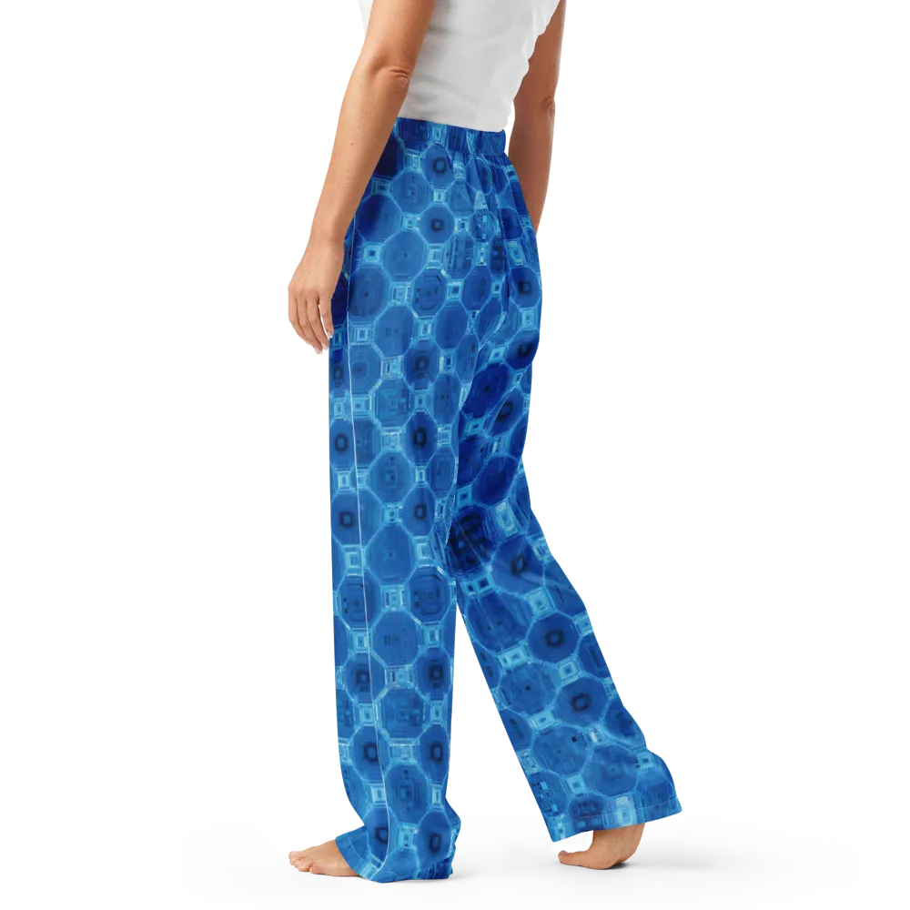 Cobalt Circuit on Women's Pajama Pants — Left