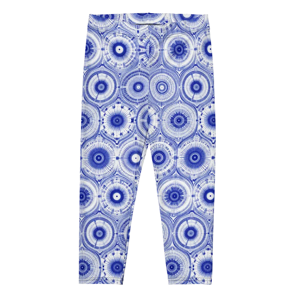 Indigo Circuit on Capri Leggings — Front