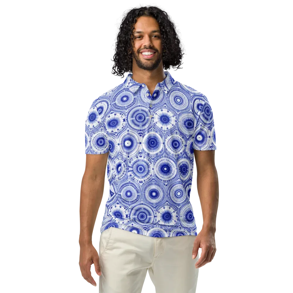Indigo Circuit on Men's Slim Fit Polo Shirt — Front