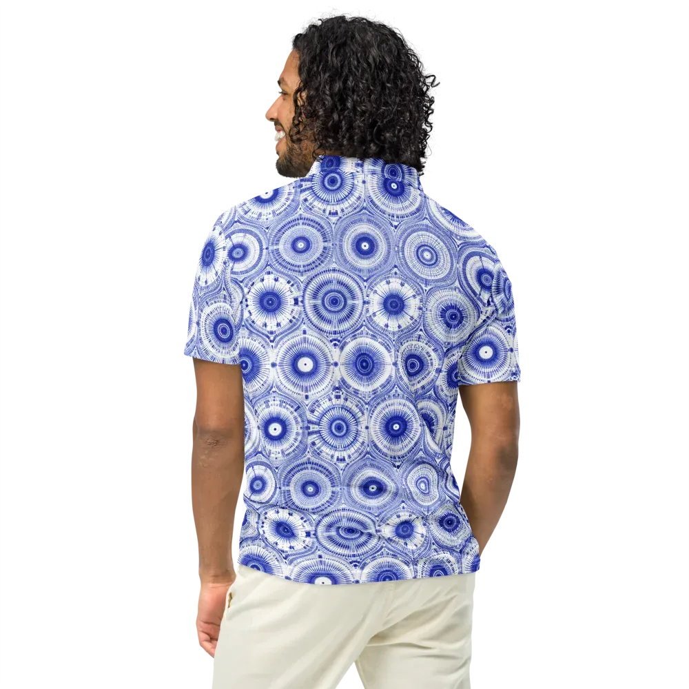 Indigo Circuit on Men's Slim Fit Polo Shirt — Back