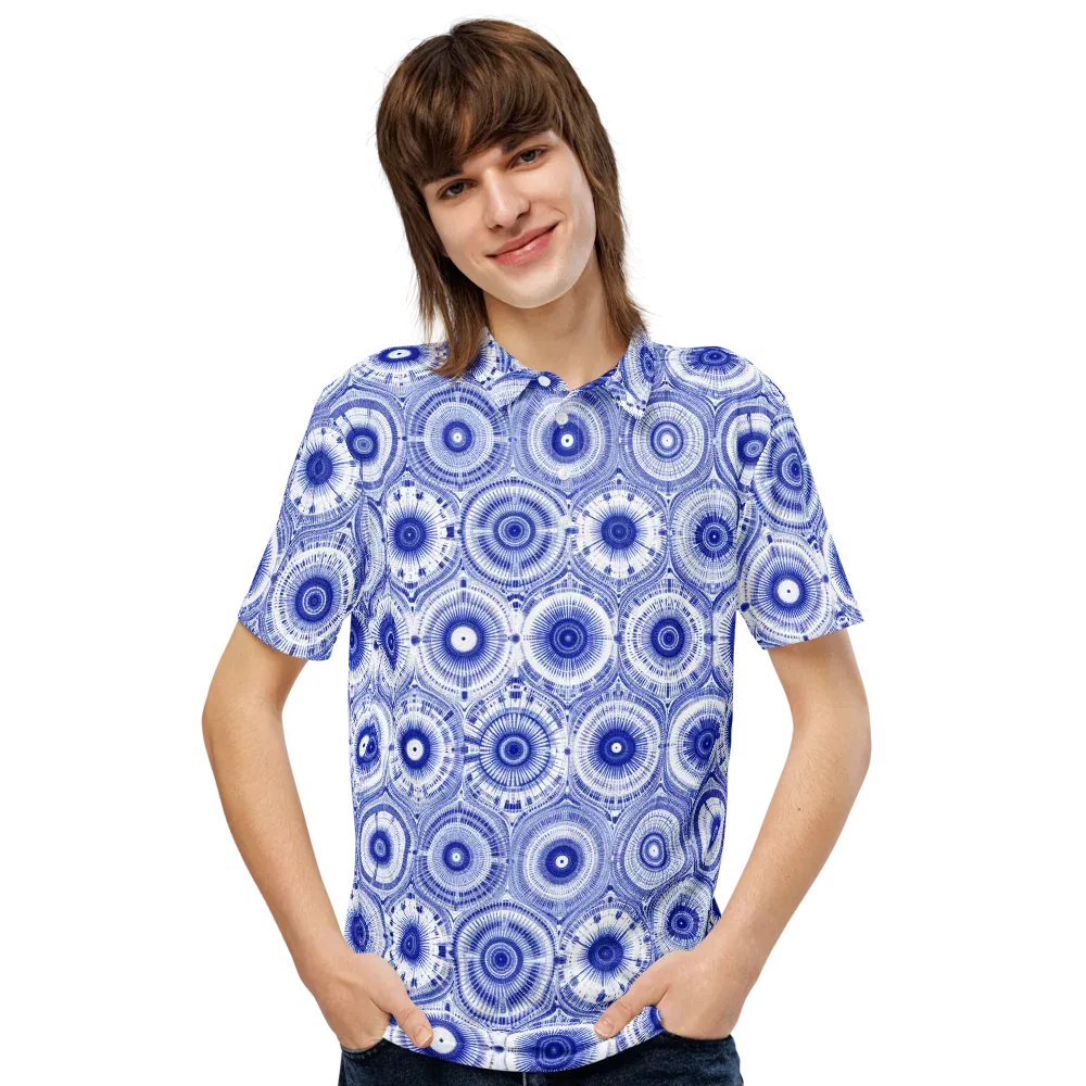 Indigo Circuit on Men's Slim Fit Polo Shirt — Front