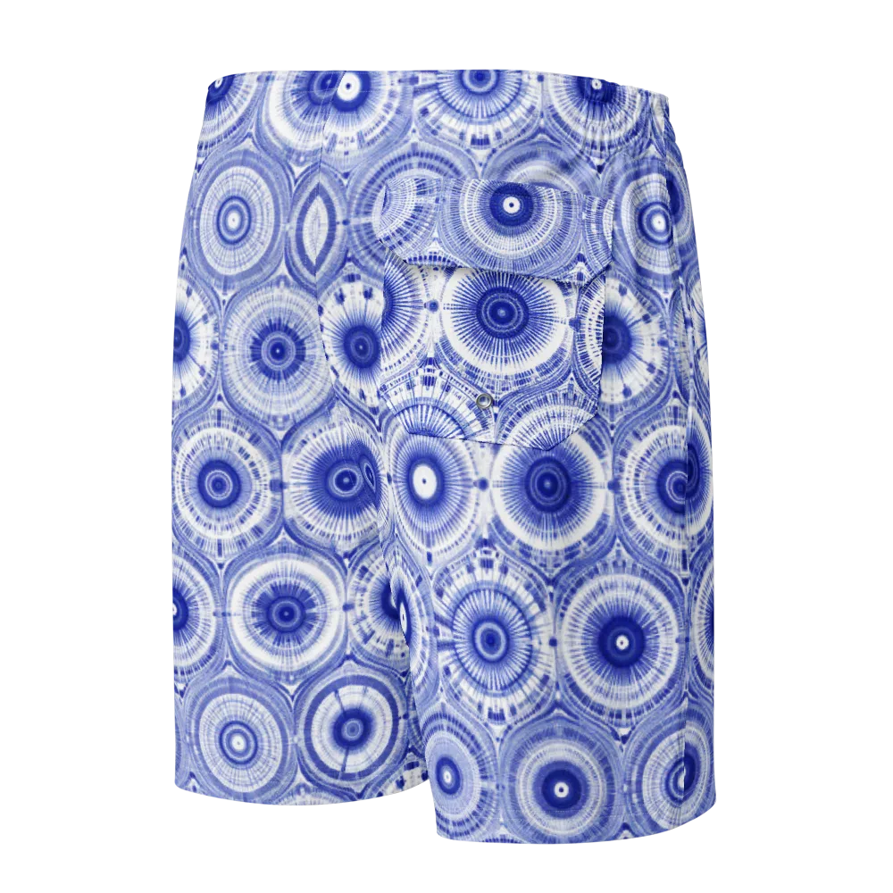Indigo Circuit on Men's Board Shorts — Back