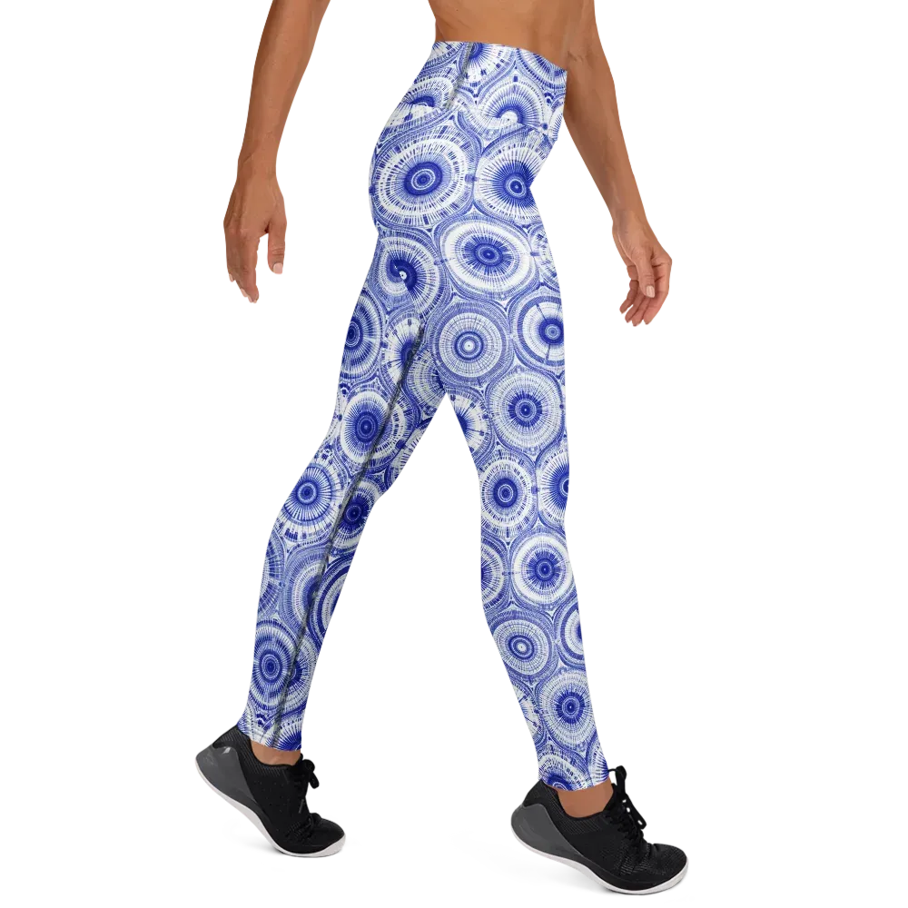 Indigo Circuit on Yoga Leggings — Right