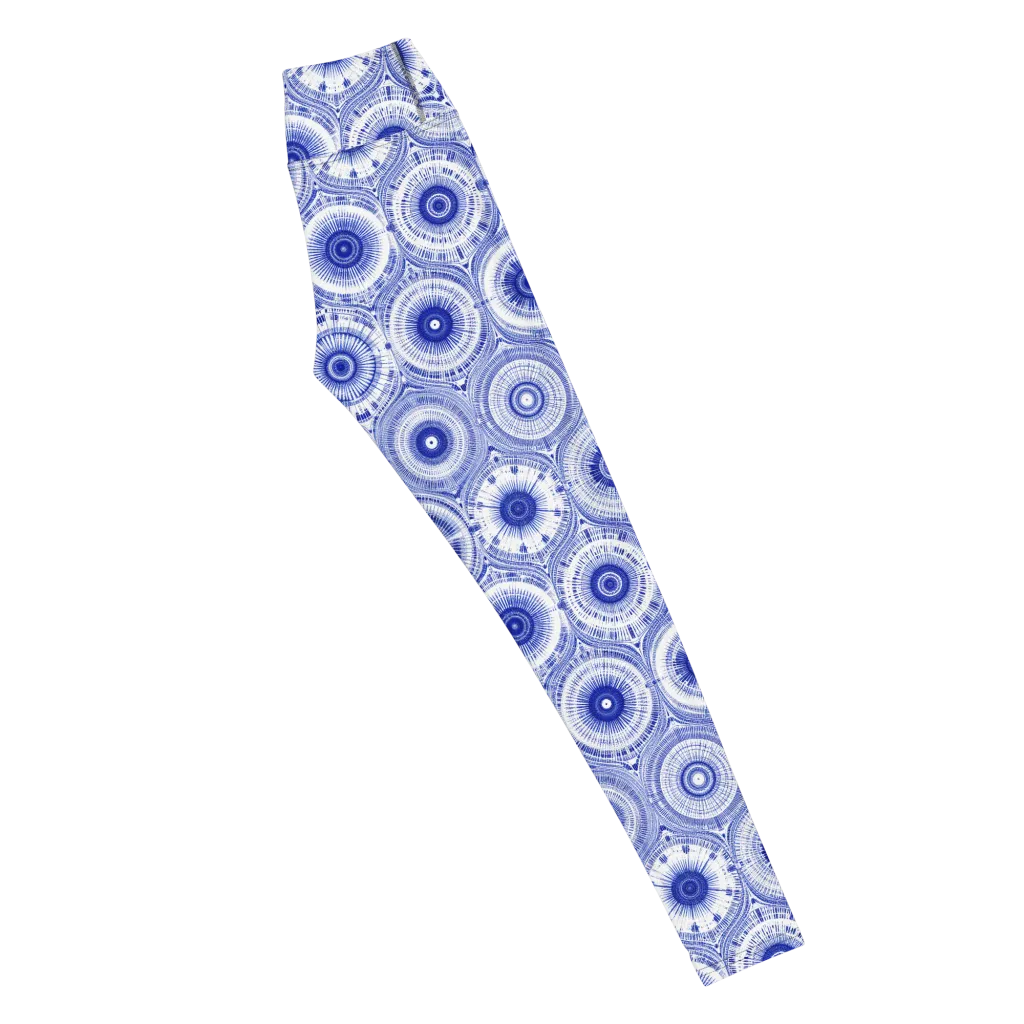Indigo Circuit on Yoga Leggings — Right