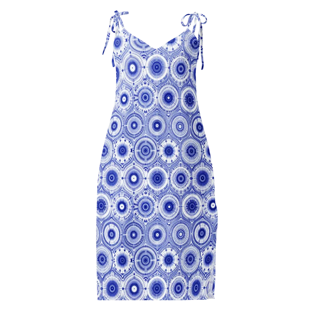 Indigo Circuit on Slip Dress — Front
