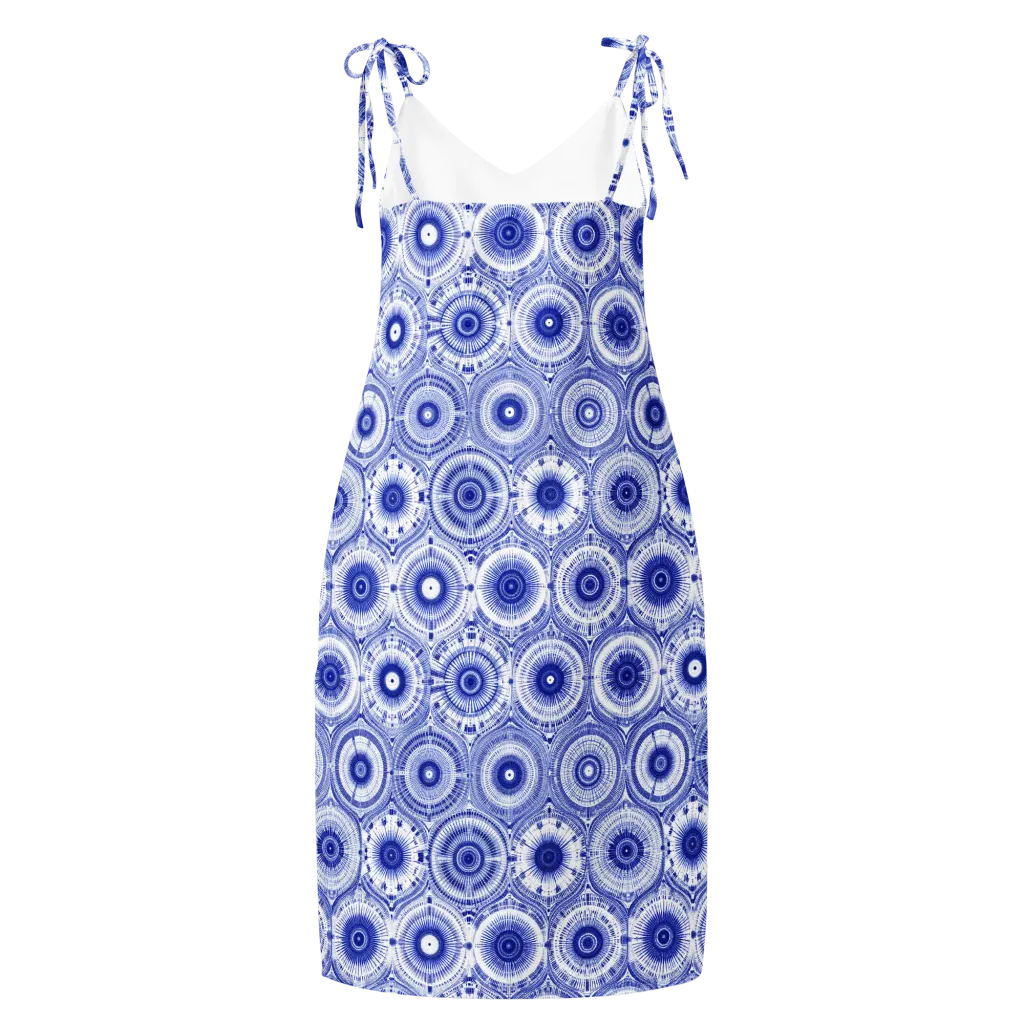 Indigo Circuit on Slip Dress — Back