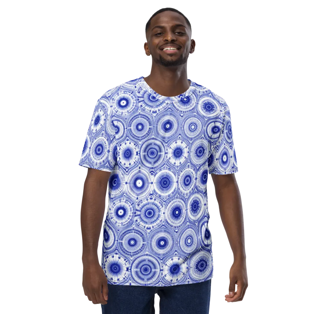 Indigo Circuit on Men's Crew Neck T-Shirt — Front