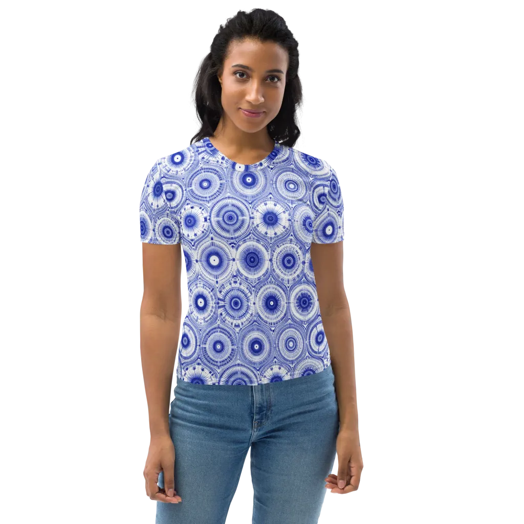 Indigo Circuit on Women's Crew Neck T-Shirt — Front