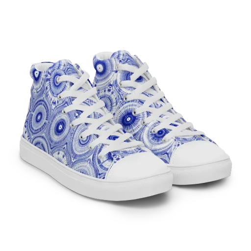 Indigo Circuit on a Women's High Top Canvas Shoes