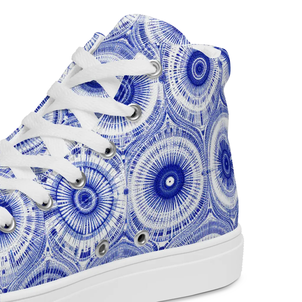 Indigo Circuit on Women's High Top Canvas Shoes — Product details 2