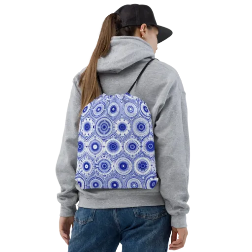 Indigo Circuit on a Drawstring Bag