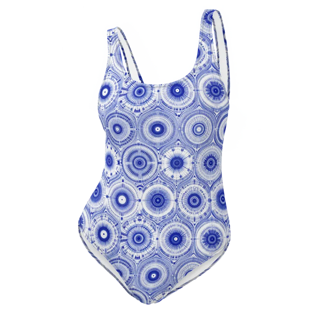 Indigo Circuit on One-Piece Swimsuit — Front
