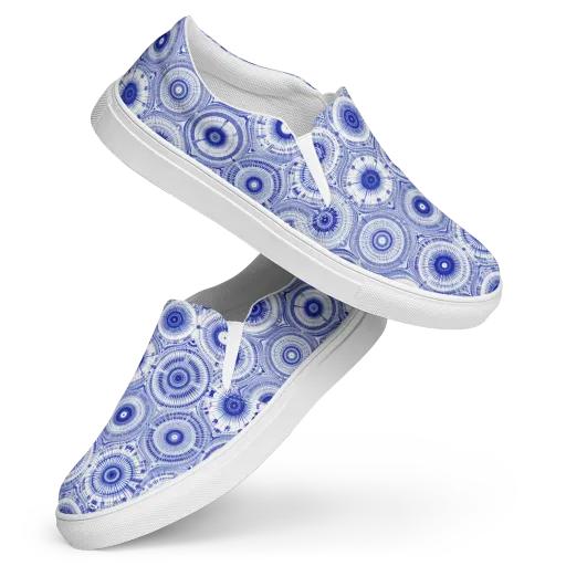 Indigo Circuit on a Women's Slip-On Canvas Shoes