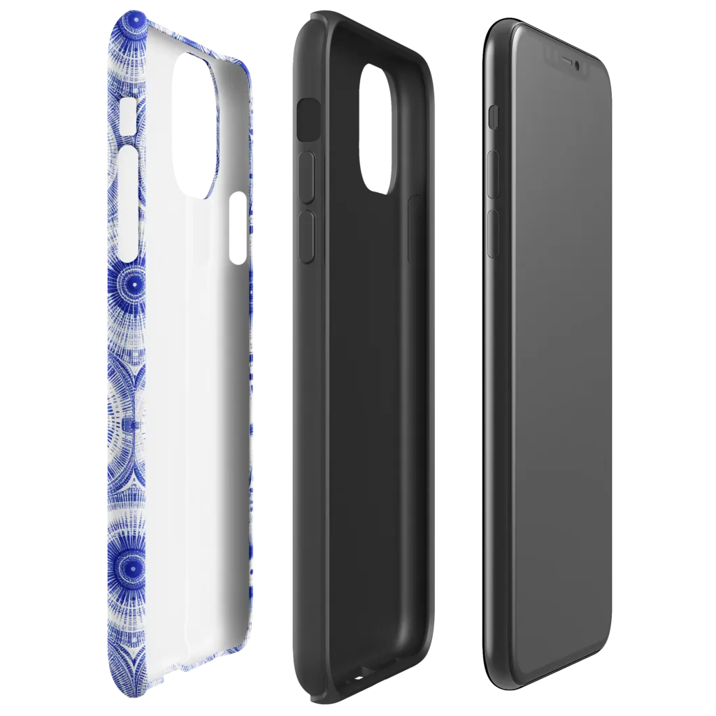Indigo Circuit on Tough Case for iPhone® — Right