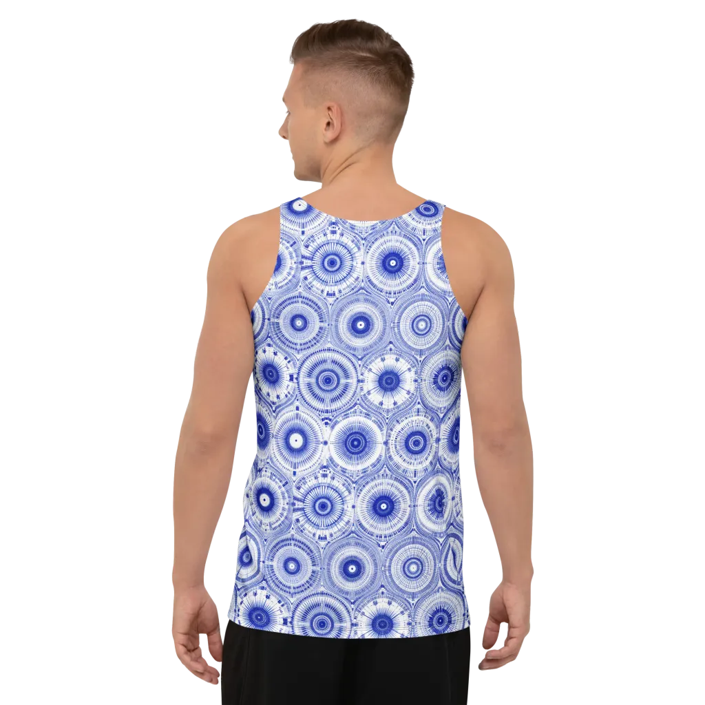 Indigo Circuit on Men's Tank Top — Back