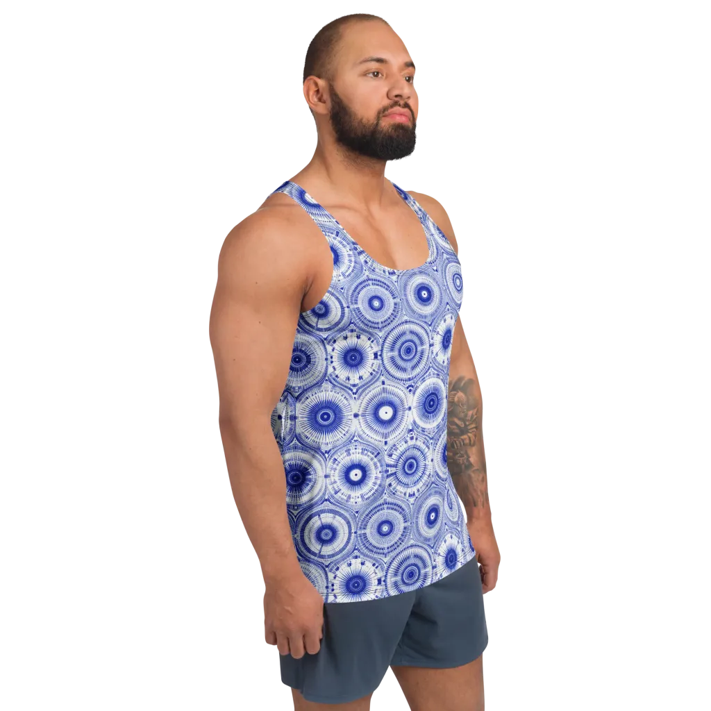 Indigo Circuit on Men's Tank Top — Right Front