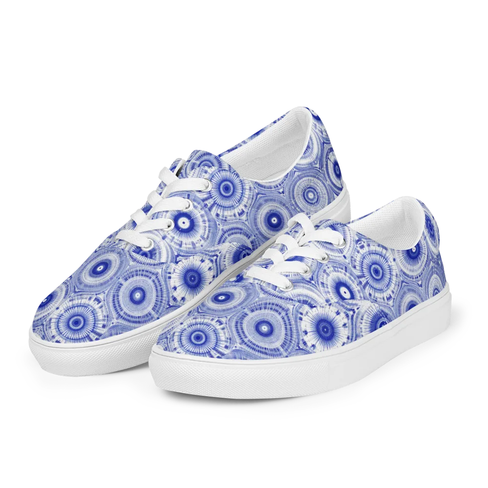 Indigo Circuit on Men's Lace-Up Canvas Shoes — Left Front