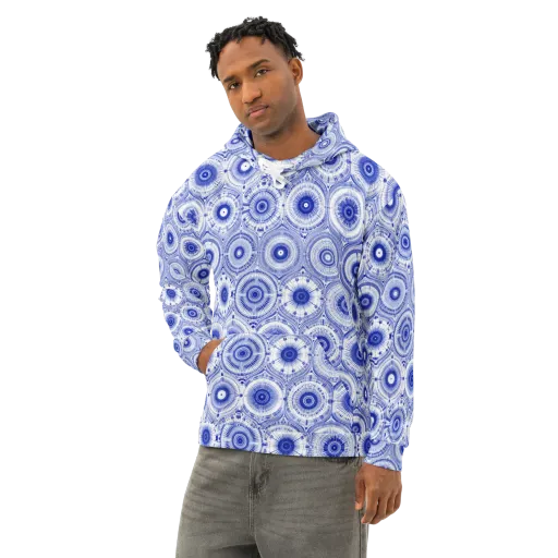 Indigo Circuit on a Cotton Hoodie