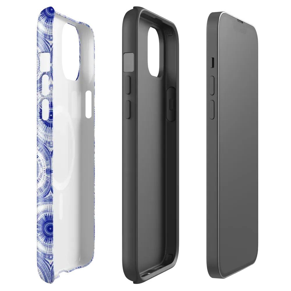 Indigo Circuit on MagSafe Tough Case for iPhone® — Front