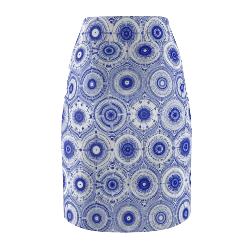 Indigo Circuit on Pencil Skirt — Back