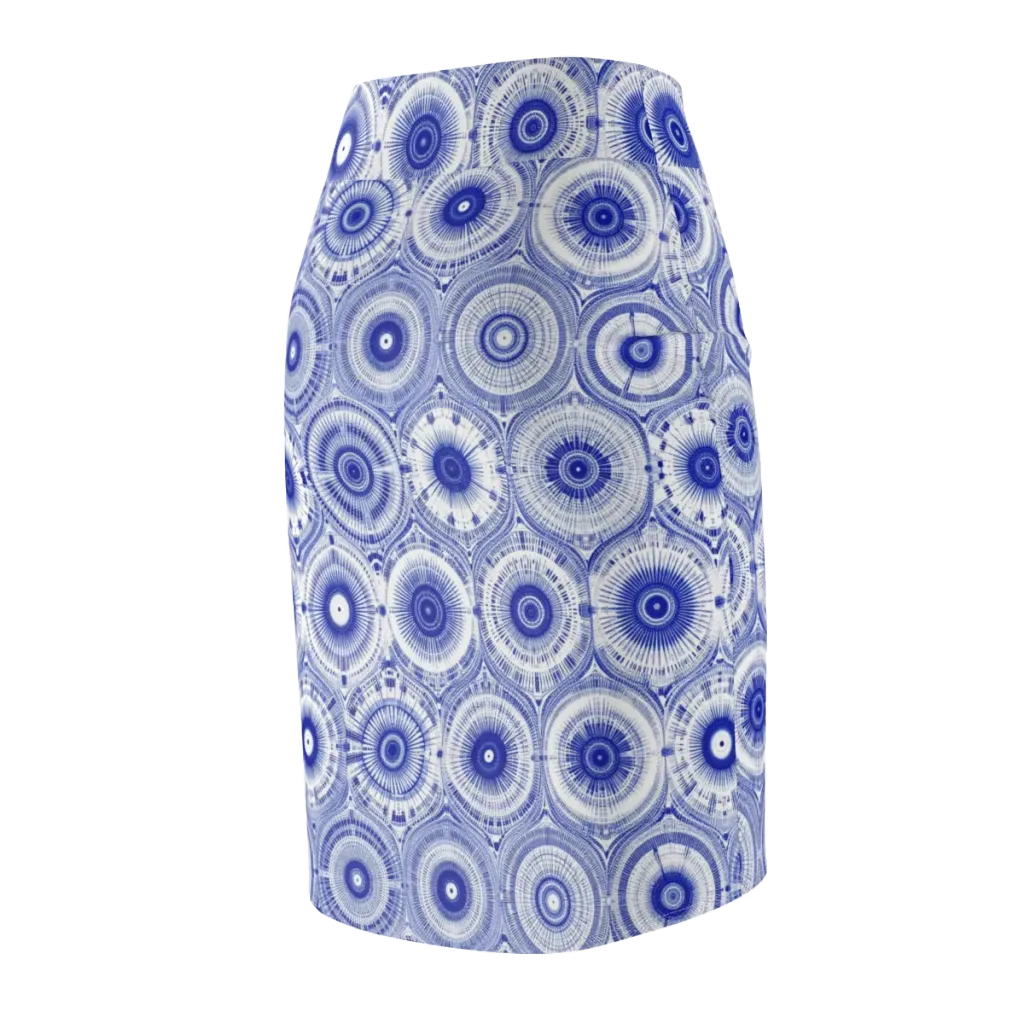 Indigo Circuit on Pencil Skirt — Back Side