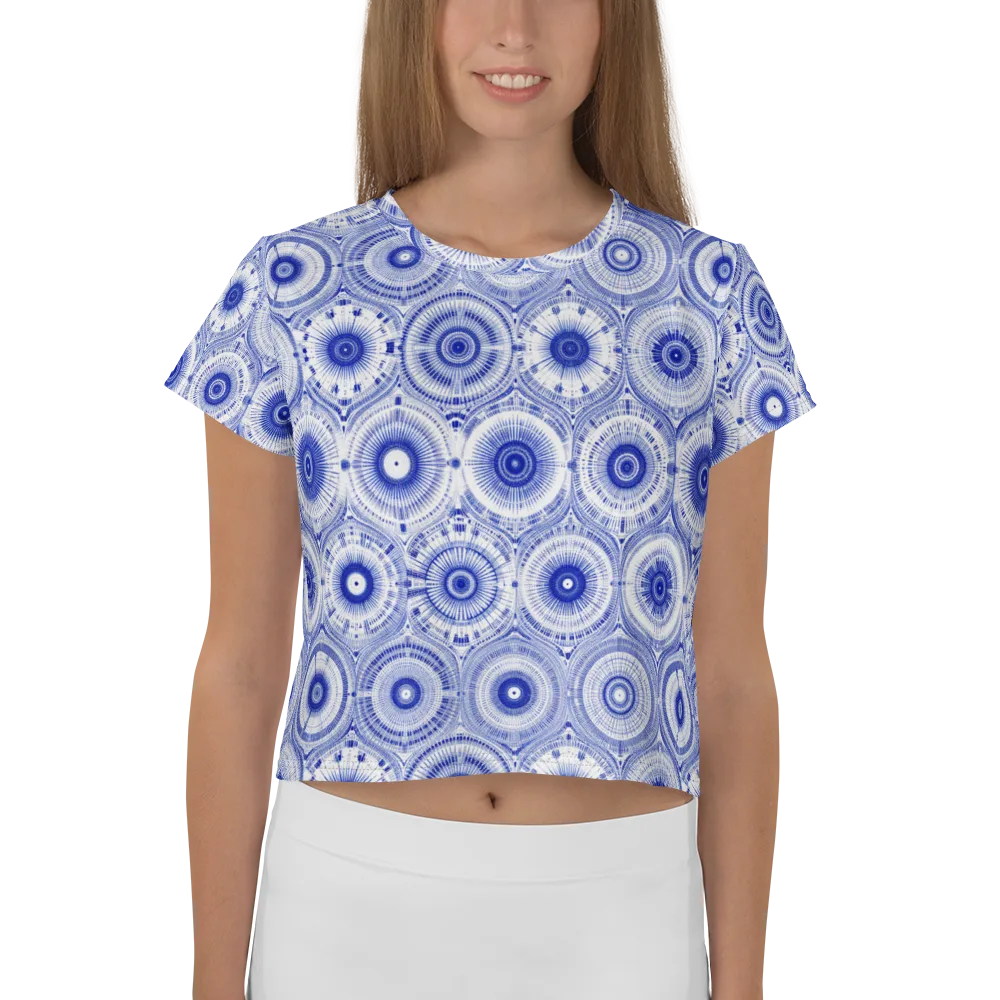 Indigo Circuit on Crop Tee — Front