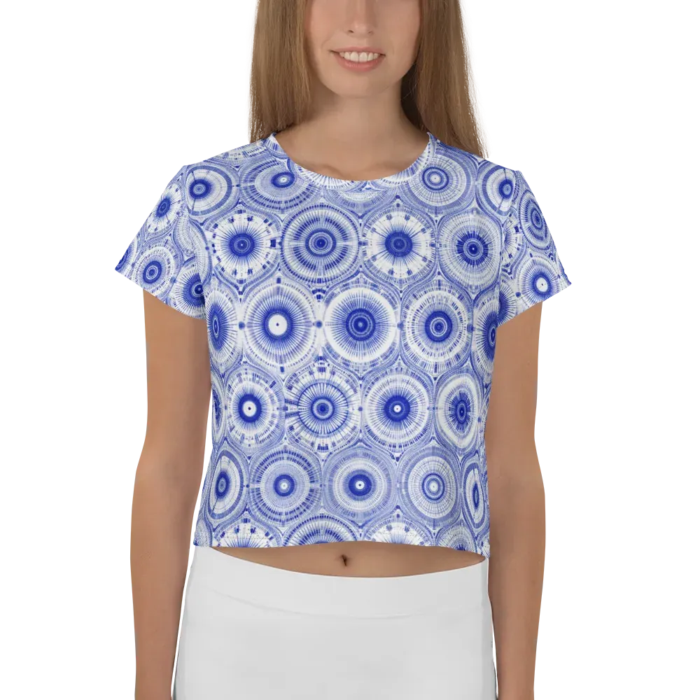 Indigo Circuit on Crop Tee — Front
