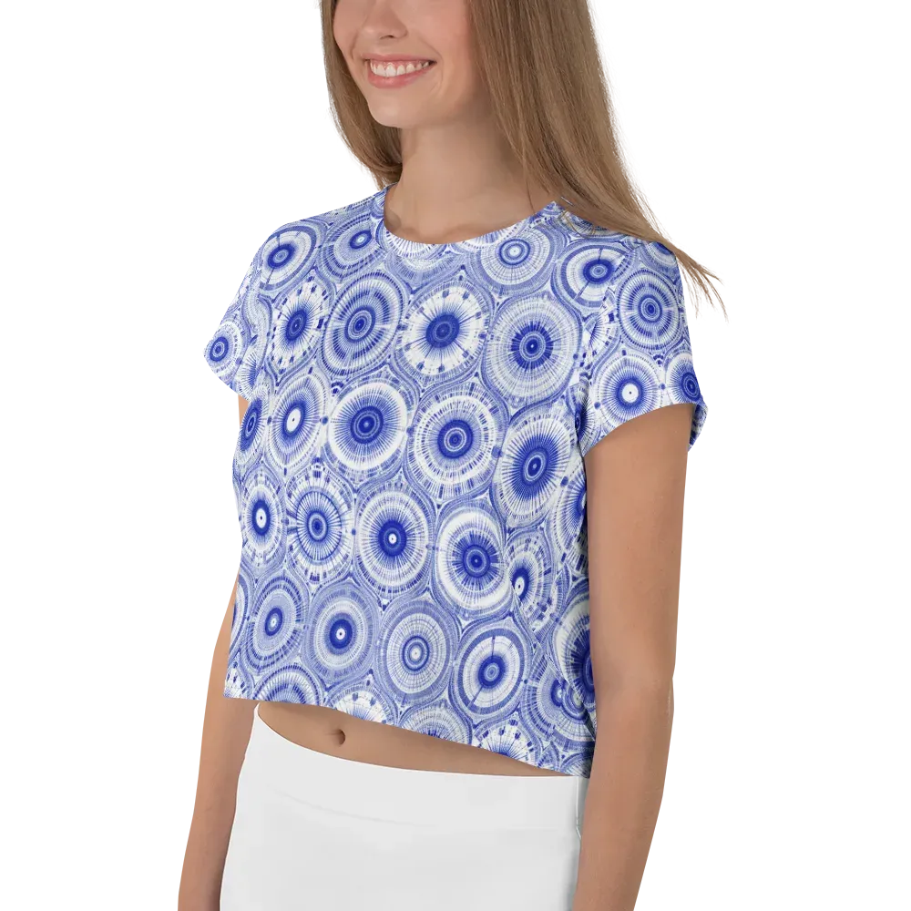 Indigo Circuit on Crop Tee — Left
