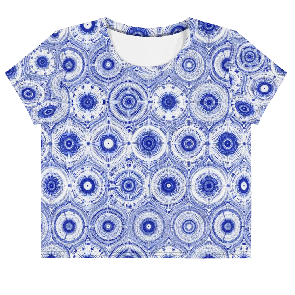 Indigo Circuit on Crop Tee — Front