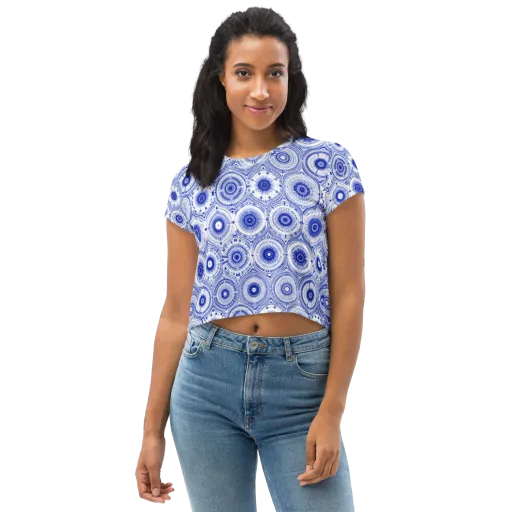 Indigo Circuit on a Crop Tee