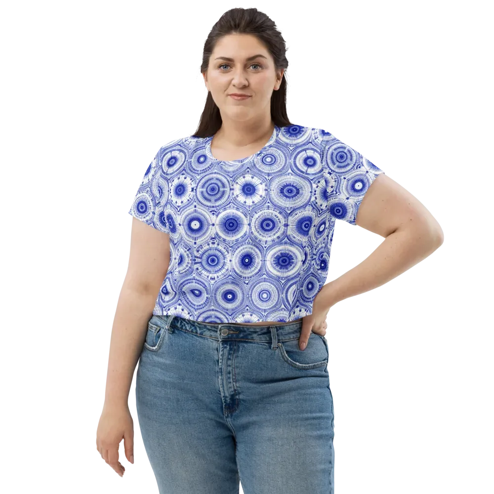 Indigo Circuit on Crop Tee — Front