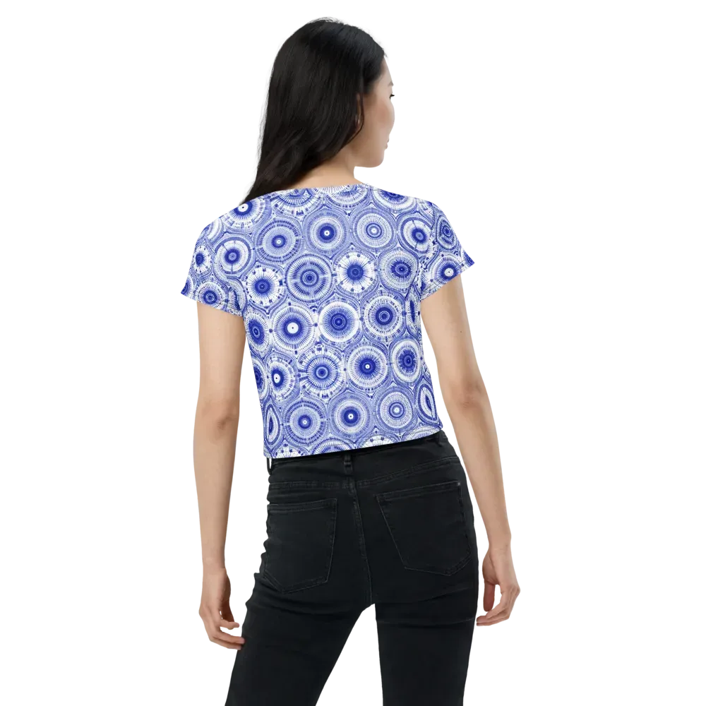 Indigo Circuit on Crop Tee — Back