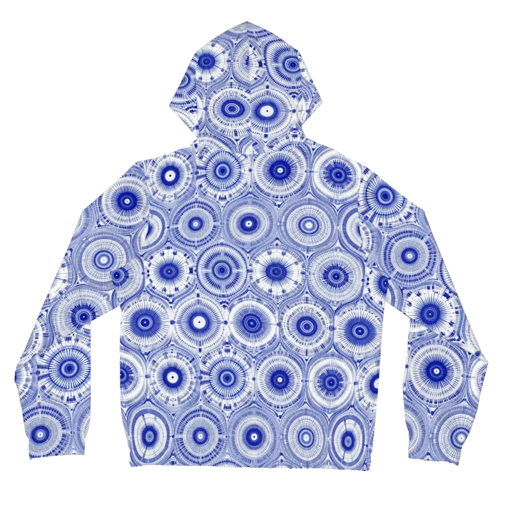 Indigo Circuit on Women's Full-Zip Hoodie — Back
