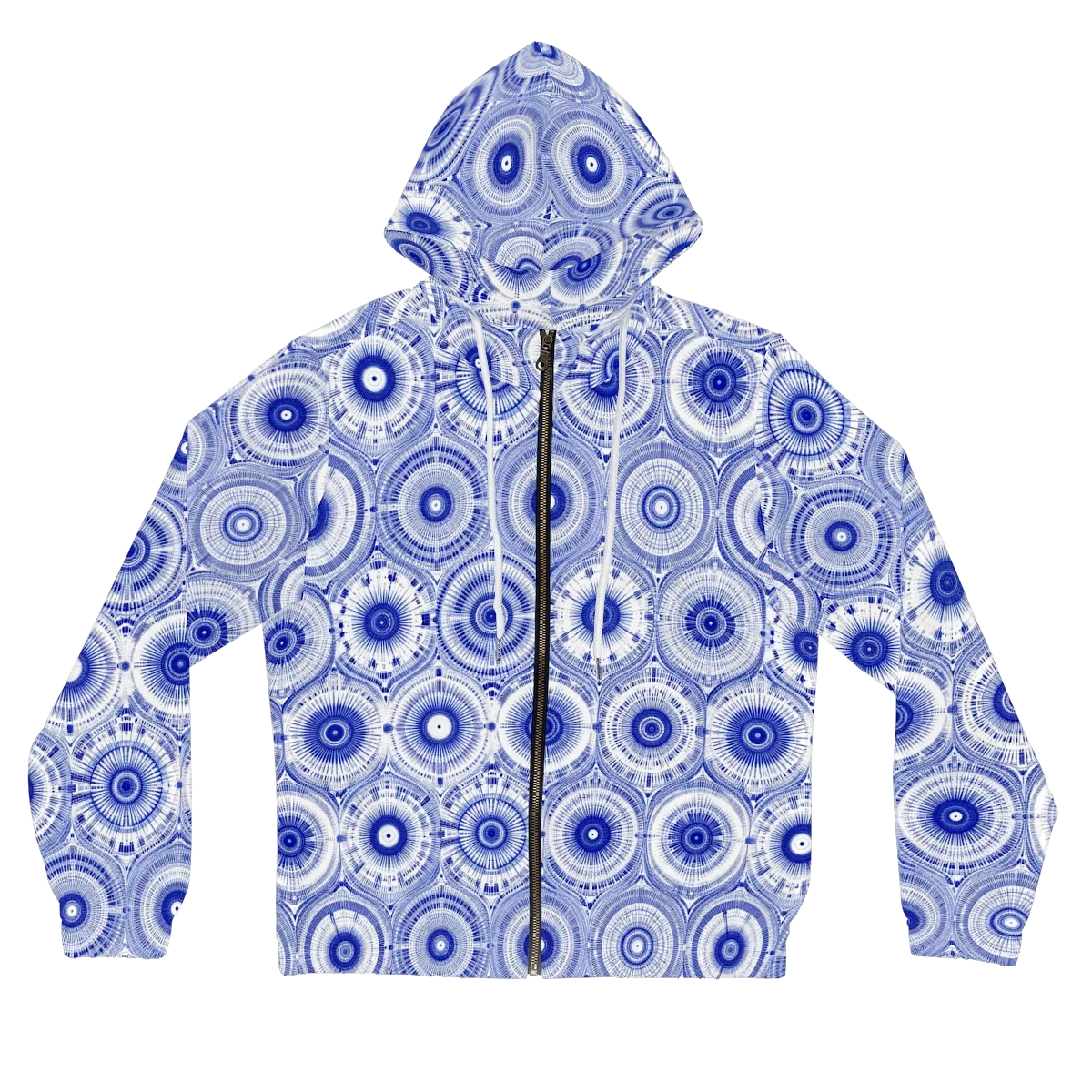 Indigo Circuit on Women's Full-Zip Hoodie — Front
