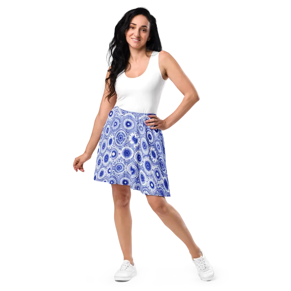 Indigo Circuit on Skater Skirt — Front