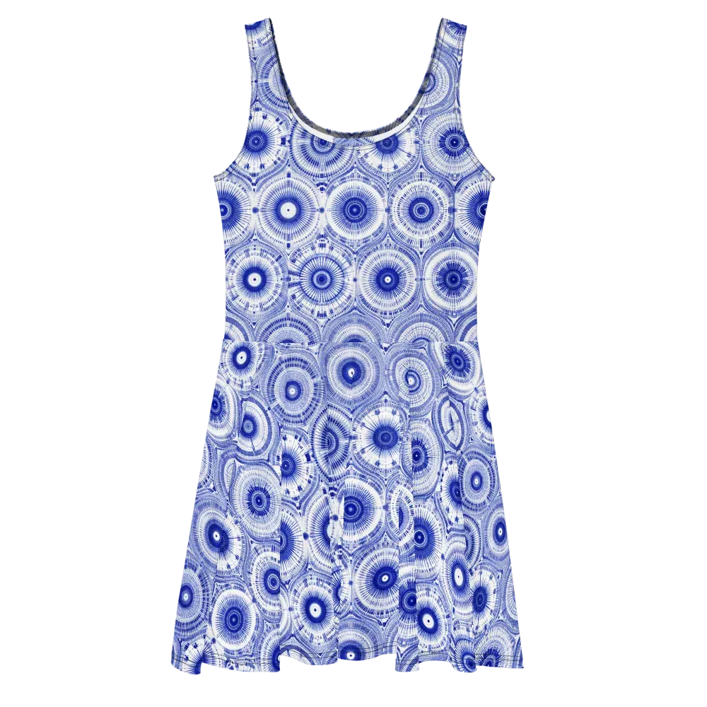 Indigo Circuit on Skater Dress — Front