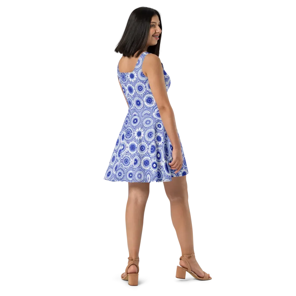Indigo Circuit on Skater Dress — Right