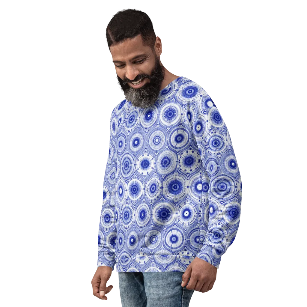 Indigo Circuit on Sweatshirt — Left Front