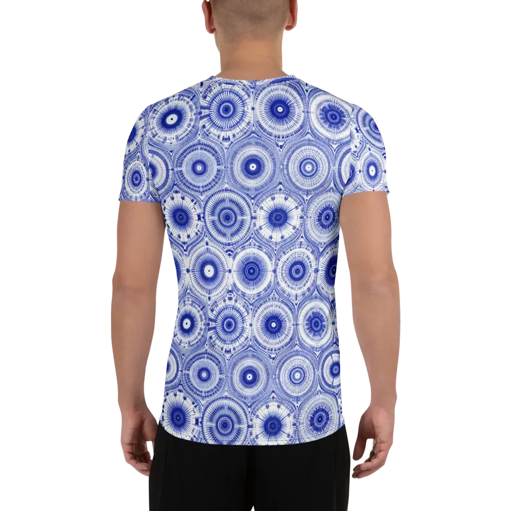 Indigo Circuit on Men's Athletic T-Shirt — Back