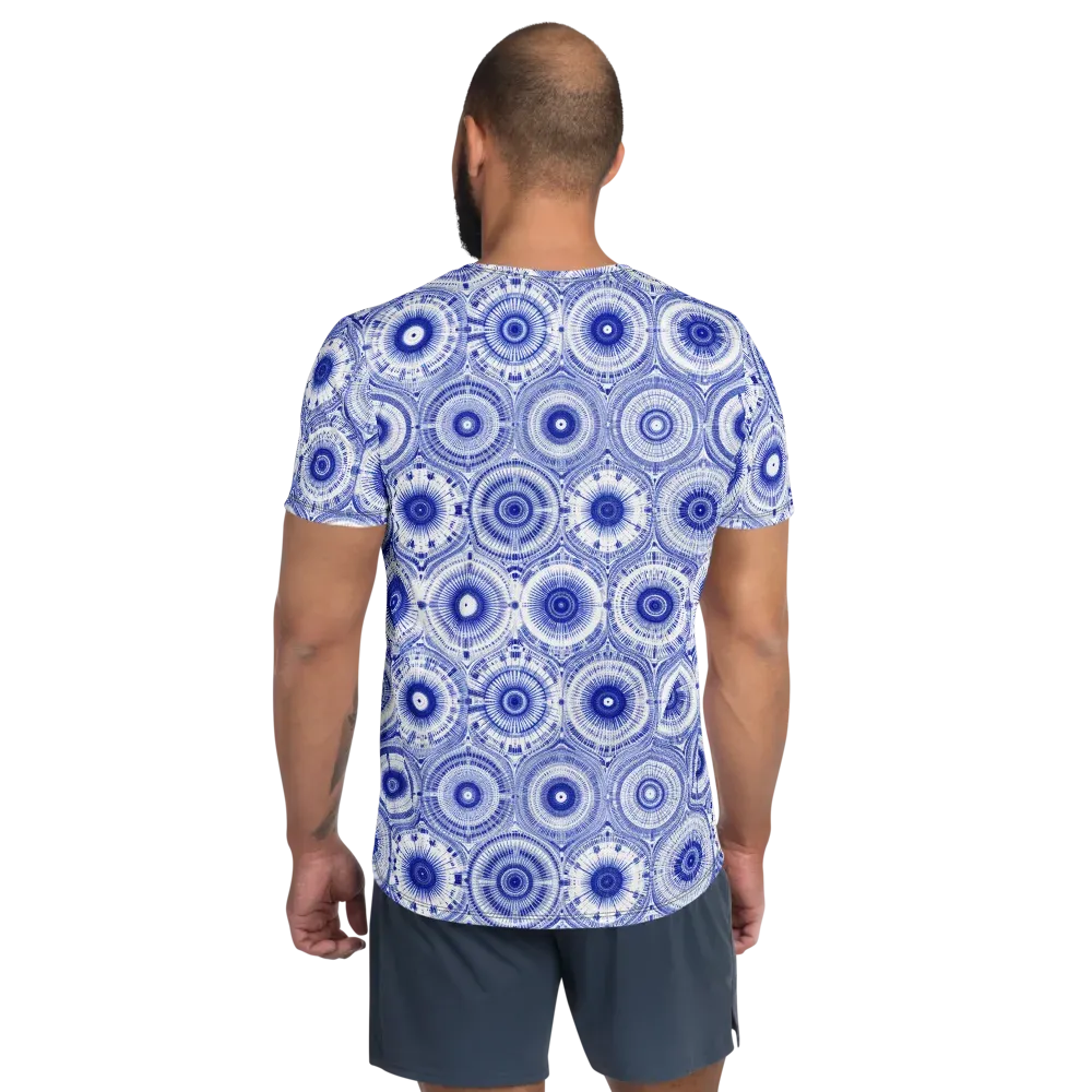 Indigo Circuit on Men's Athletic T-Shirt — Back