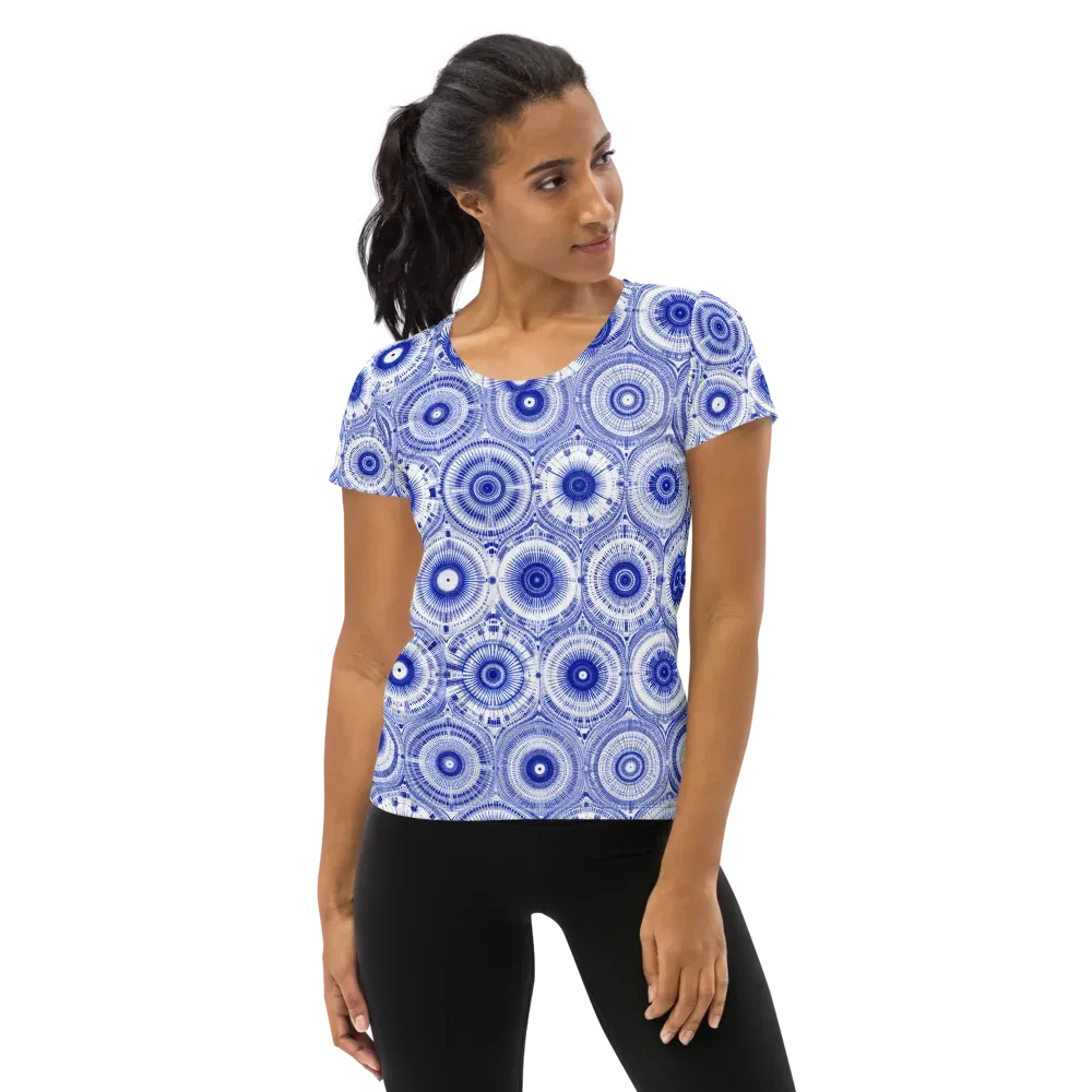 Indigo Circuit on Women's Athletic T-Shirt — Front